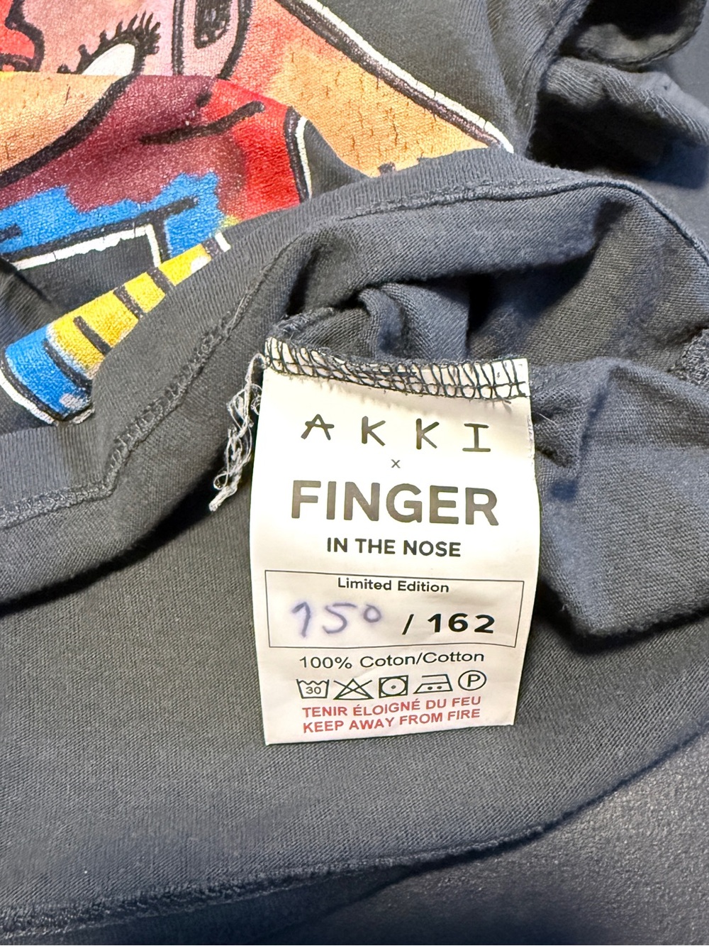 Finger In The Nose Black Long-Sleeve Tee with print by AKKI - limited edition - Picture 4 of 4
